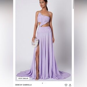 Purple one shoulder cut out gown- Pernia pop up shop dress - size:S